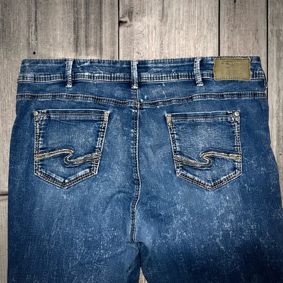 Silver Jeans Co Suki Skinny Cropped Acid Wash Jeans Plus Size 18/ L25 EUC #166 - Picture 9 of 15